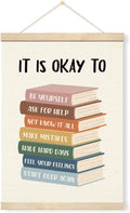 Geondos Mental Health Canvas Banner - It is Okay to Be Yourself, Educational Wall Art, Canvas Poster Hanger for Wall, Bedroom Playroom Decor, Classroom Decor, Therapy Banner Gift 11.8x15.7 Inches