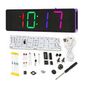 EIELE Soldering Practice Kit 4-Digit RGB Colour LED Digital Clock Kit with colourful case Suitable for students and beginners to solder and learn Adult Electronic Soldering Projects (purple case)