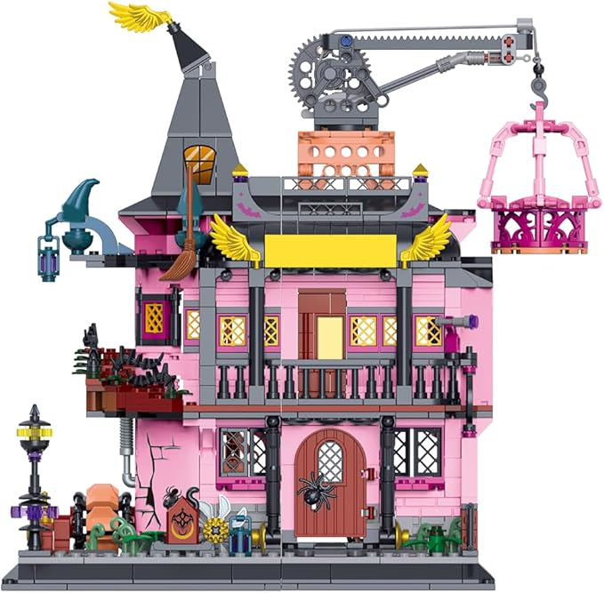 Architecture Magic Laboratory Building Block Set, 1022 Pieces, Halloween Haunted House Construction Toy, Educational Gift for Kids and Adults