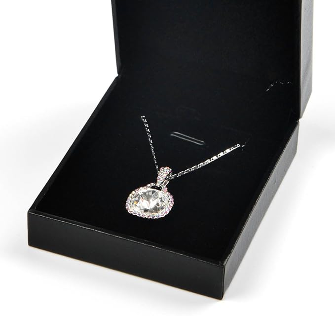 Oirlv Black Pendant Gift Box Wedding/Propose Jewelry Box Velvet Insert