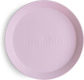 mushie Round Dinnerware Plates for Kids | Made in Denmark, Set of 2 (Soft Lilac)