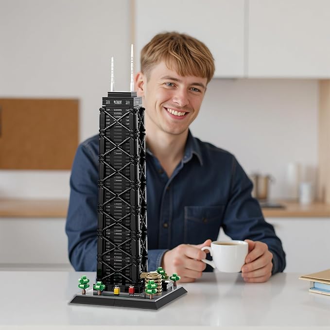 John Hancock Center Chicago Architecture Model Building Blocks Sets The Office Landmarks Skyline Set Toys Collection for Kids Adults 1284Pcs