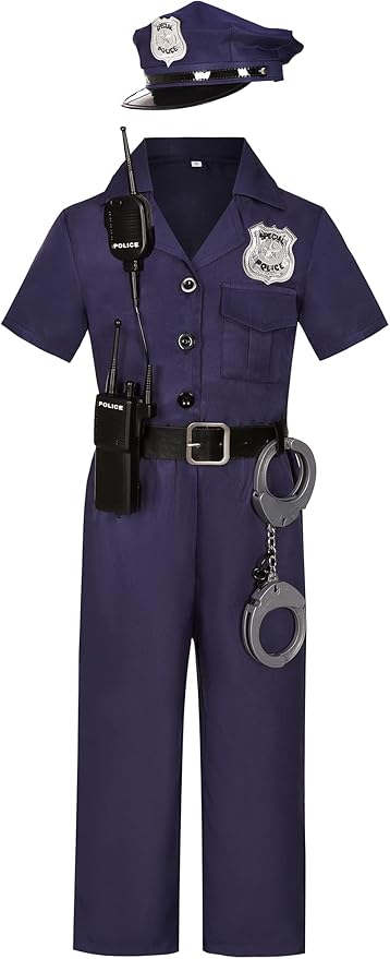 Kids Police Officer Costume for Girls - Cop Dress Up Party and Halloween Gifts