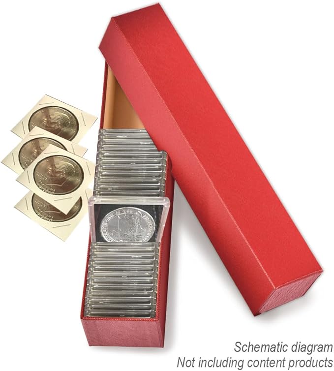GRAND ORANGE Lots of 10 2x2 9 Inch Coin Red Boxes Storage Case