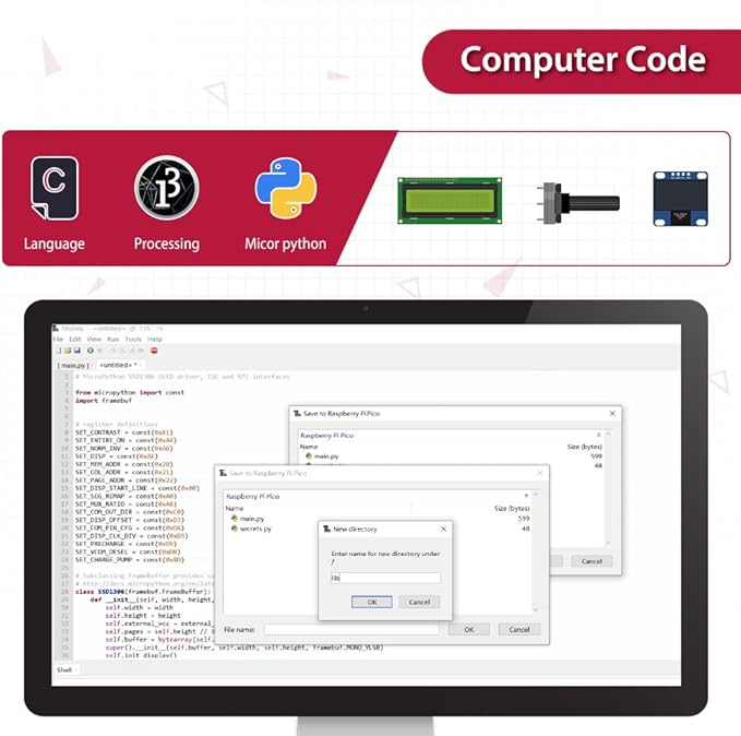 GeeekPi Ultimate Kit for Raspberry Pi Pico W with Headers, Detailed Tutorials, Project Examples, Various Items for MicroPython Programming