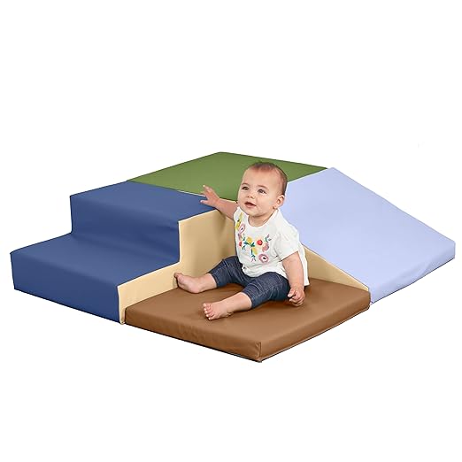 ECR4Kids SoftZone Little Me Corner Climber, Toddler Playset, Earthtone