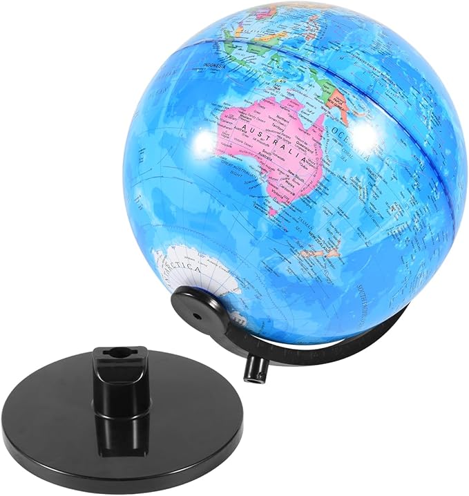 Rotating World Globe 10 Inch Spinning Earth Globe with Stand for Kids Learning Geography Classroom Education or Office Home Decorations