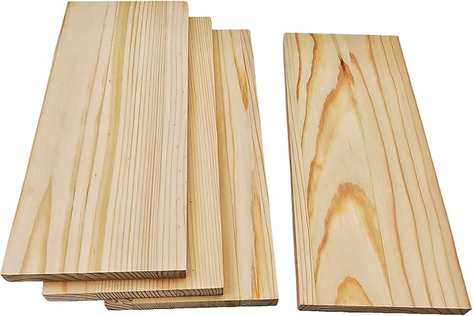 4PCS Rectangle Wood Boards Unfinished Wood Blocks for Crafting, 9.8x3.9x0.4in Blank Whittling Wooden Blocks for Wood Carving,Painting & Burning