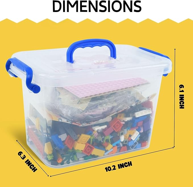 Liberty Imports 1000 PCS Bucket of Mini Building Bricks Playset with Base Plates, 16 Color Classic and Pastel Mix Blocks Set in Carrying Case, Tight Fit and Compatible with All Major Brands