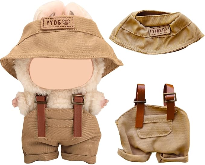 17cm Doll Clothes Set, Premium Jeans & Knitted Sweater Outfit for 17cm 15cm Dolls, Cute Dress Up Fashion, No Doll Included (Brown/Man, 17cm/15cm)
