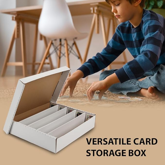 GRAND ORANGE 5000 Count Card Storage Box Full Lid Trading and Gaming Card Storage Box Sports Card Storage Boxe for Pokemon MTG Card Holders Collector Box Card Box Organizer