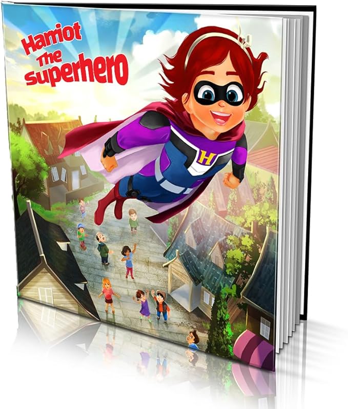 Dinkleboo Personalized Story The Superhero - for Kids Aged 0 to 8 Years Old - Every child can be a superhero in this super cute rhyming story! - Soft Cover (8"x 8")