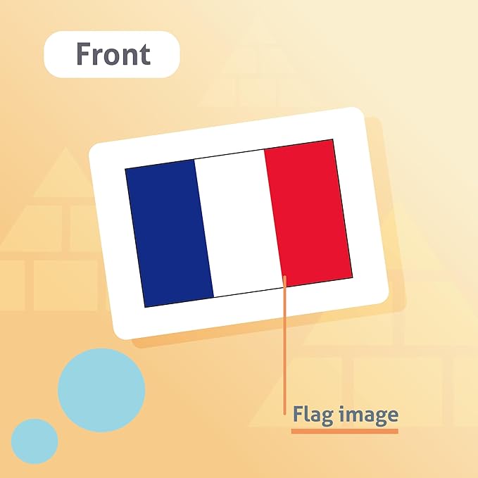 CARDDIA | Collection of Country Flags Educational Flashcards | 242 Flags with Country Names, Territory Shapes, Capitals & Continents | Durable & Portable | Perfect for Geography Gifts