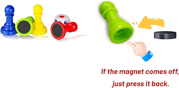 KIDAMI Magnetic Snakes and Ladders Game Set with Storage Box, Folding Design and Light-Weight, Gift for Kids and Adults (9.75 Inches)