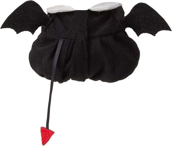 17cm Doll Clothes for Labubu Halloween - Kawaii Chic Style Set for 17cm Dolls, Cute Doll Outfit with Accessories - Black Halloween Romper with Bat + Red Little Devil Horns (Clothes Only)