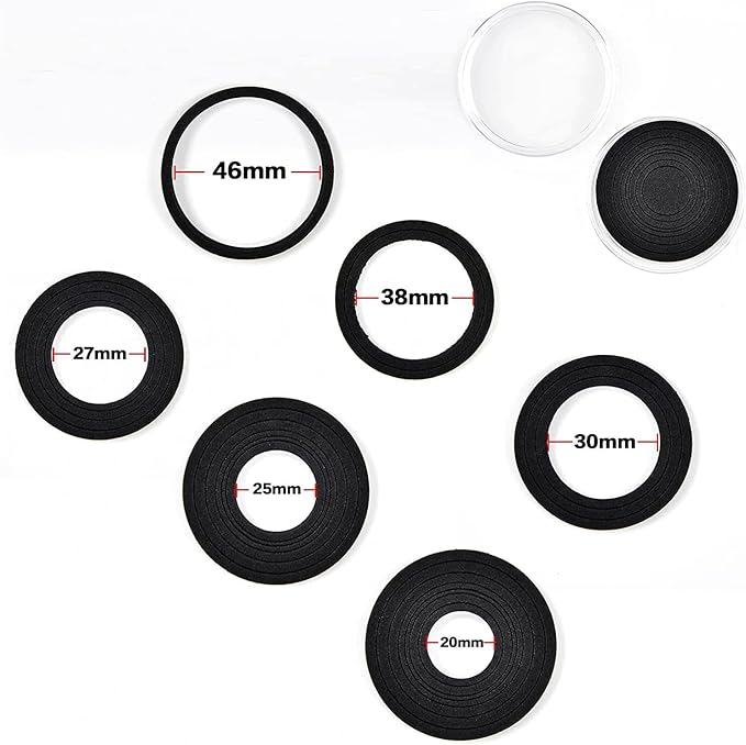 PAIYULE 96 Pieces 46mm Coin Capsules, with Foam Gasket and Plastic Storage Organizer Box, 6 Sizes (20/25/27/30/38/46mm) Coins Collector Case Holder for Coin Collection Supplies (Gold)