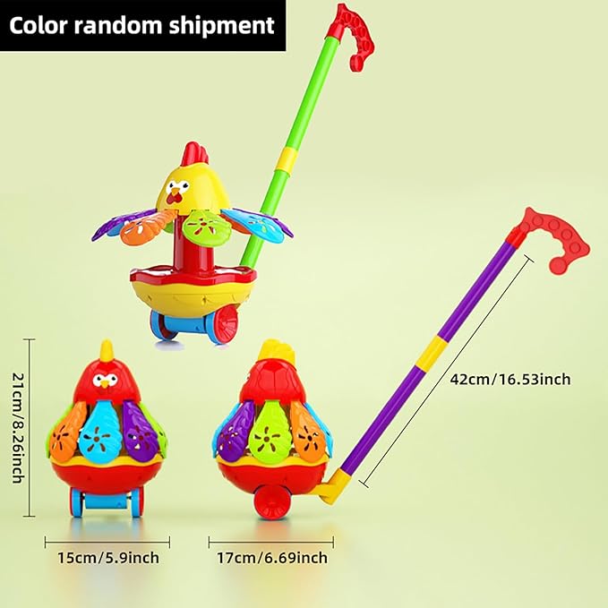 Interactive Youngsters' Toy Car with Spinning Wings & Jingle Bell - Educational Fun for Christmas, Halloween, Thanksgiving, Birthday Gifts, Rooster Toys - (Color Random)