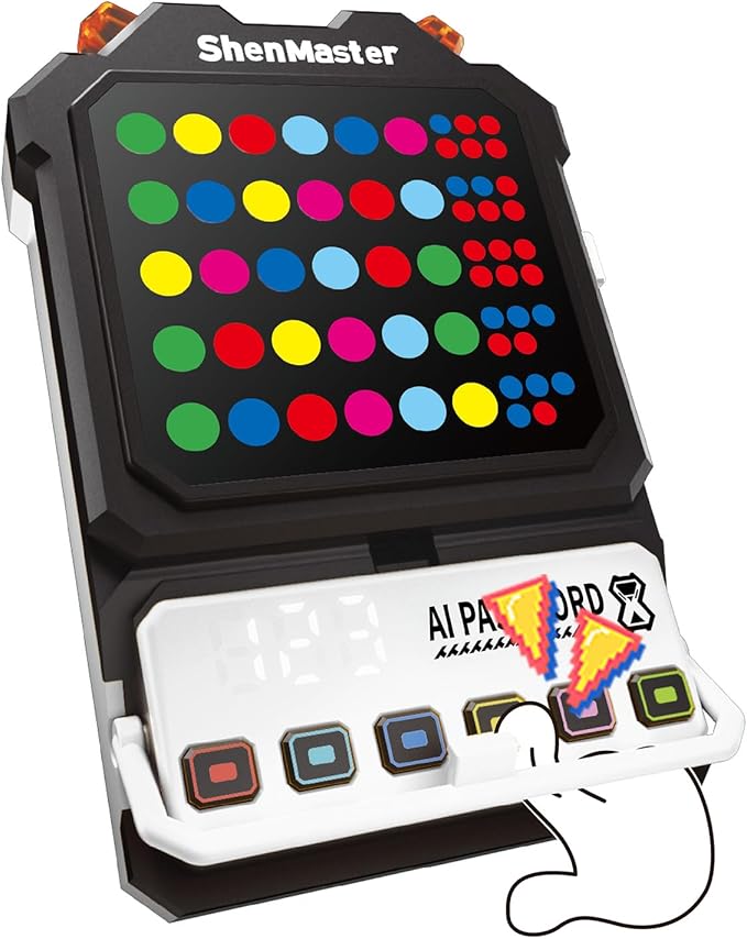 Crack The Code-Handheld Mastermind Game,Super Decoder with Fun Clamp, 1-8 Players Code Breaking Puzzle Game for Kids and Adults，Birthday Gift for Boys and Girls ,Travel Games for Road Trip
