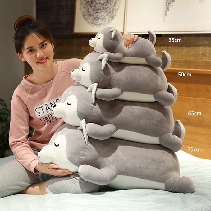 Husky Plush Pillow,Huskie Stuffed Animal Toy Puppy Throw Pillow for Kids and Adults (29.5 inch)