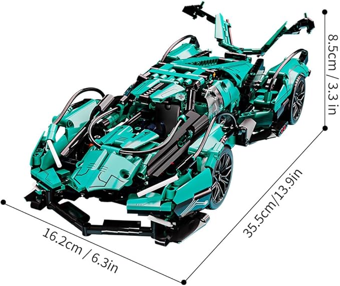 Mesiondy 1:14 MOC Sports Car Building Blocks Toys Boys or Adults Kits， Building Set Raceing Car Model,Cars for Boys Age 12-16 8-14，(1039 Pieces)