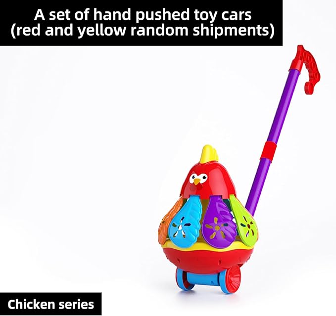 Interactive Youngsters' Toy Car with Spinning Wings & Jingle Bell - Educational Fun for Christmas, Halloween, Thanksgiving, Birthday Gifts, Rooster Toys - (Color Random)