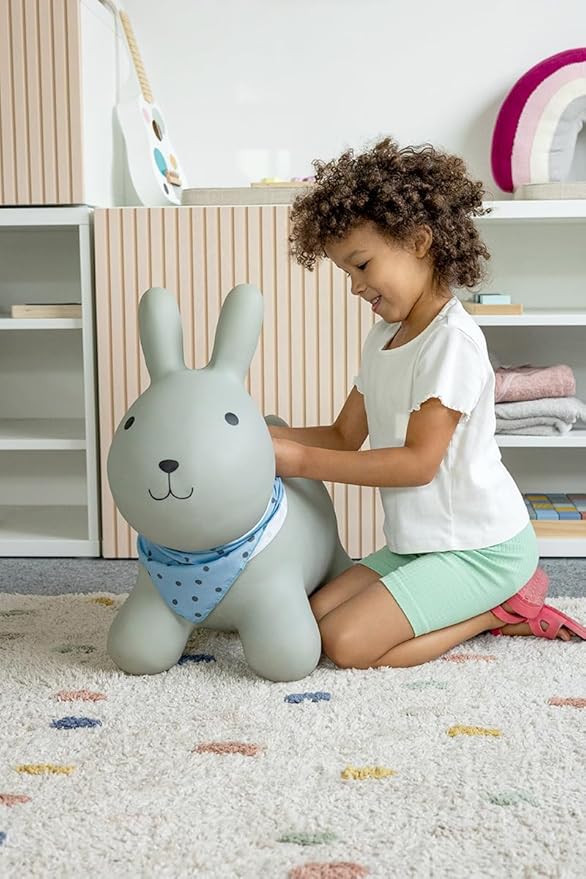 Kindsgut Bouncy Animal Hopper Rabbit for Children, Designed in Germany, Playful and Modern Colors, air Pump Included, Indoors and Outdoors
