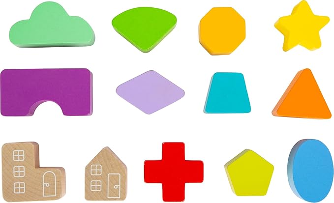 Wooden Rainbow Shape Sorter Cube – Sorting Toy with 13 Geometric Shapes & Removable Lid – Educational Game for Dexterity & Fine Motor Skills – Teaches Counting, Shapes and Colors – Ages 12+ Months