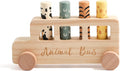 Wooden Pop Up Toys for Babies | STEM Montessori Toys Color Animal Bus for Toddlers | Preschool Learning Toddler Educational Gifts for Kids Boys Girls | Baby Toy Games