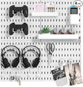 Pegboard Combination Kit Acrylic Pegboards and Accessories Modular Hanging White Wall Mount Display Board Panels for Wall Crafts Tools Organization Ornaments Display 22" x 22"