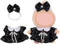 17cm Doll Clothes Set, Premium Jeans & Knitted Sweater Outfit for 17cm 15cm Dolls, Cute Dress Up Fashion, No Doll Included (Black, 17cm/15cm)
