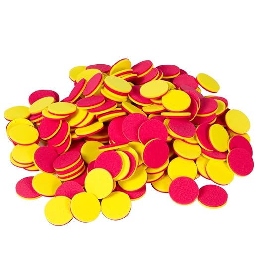 hand2mind Foam Two-Color Counters, Red and Yellow Counters, Counting Manipulatvies, Math Counters for Kids, Counting Chips, Math Manipulatives, Math Bingo Chips, Counters for Kids Math (Pack of 1000)