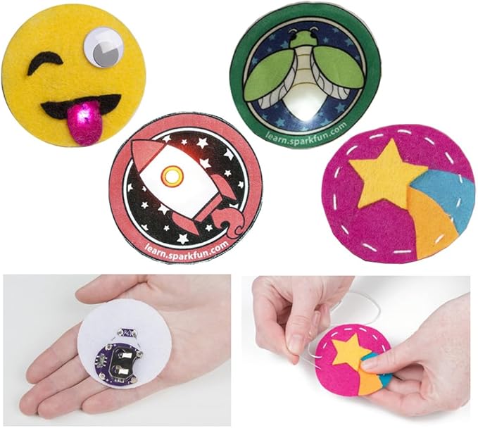 Lilypad Sewable Electronics Starter Kit Learning E-Textile Cuttable Electronics Kit (5)