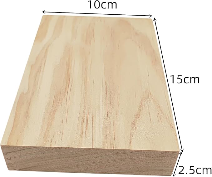8PCS Rectangle Wood Boards Unfinished Wood Blocks for Crafting, 6x4x1in Blank Whittling Wooden Blocks for Wood Carving,Painting & Burning