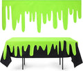 Oudain 3 Pieces Ghost Themed Tablecloths Waterproof Halloween Rectangle Table Cover Disposable for Boy Birthday Party Baby Showers Supplies Black and Green Table Cloth for Halloween Decoration