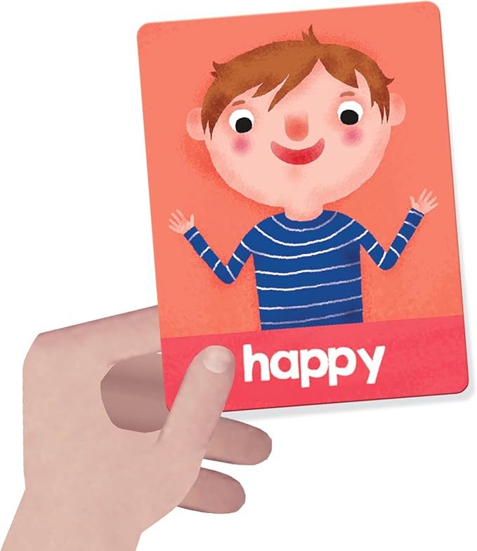 Headu Emotions and Actions Flash Cards Montessori – Social Emotional Learning Activities Ages 1-4, Educational Toddler Flashcards for 1 2 3 4 Year Old Boys Girls, Autism Materials, Teaching Games