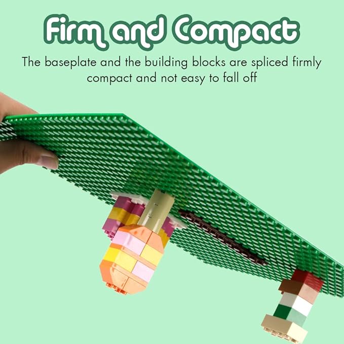 Lekebaby 8 Pack Classic Baseplates Building Base for Building Bricks, 10" x 10" Building Boards - 100% Compatible with Major Brands, Green/Grey/Blue/White