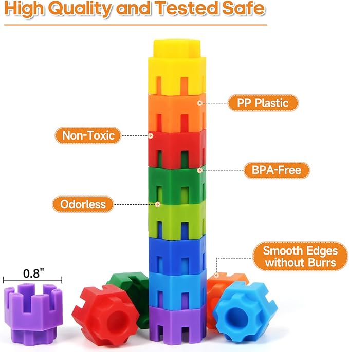 Hexagonal Building Blocks 160 Piece, STEM Toys Building Sets Kids Building Toys for 5+ Year Old Boys Girls, Educational Kids Toys Connecting Toys Preschool Classroom Must Haves Birthday Gifts