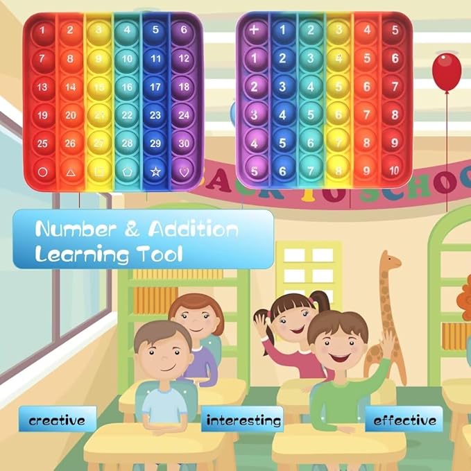 Number Counting Poppers, Sensory Bubble Popping Fidgety Board, Math Manipulatives for Elementary Preschool Kindergarten Classroom, Montessori Educational Learning Activities for Kids