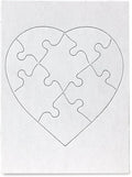 Hygloss 6 Blank Heart Puzzles – 6 x 8 Inches – Ideal for Valentine’s Day Crafts – Write, Draw, and Decorate – 8 Pieces Each