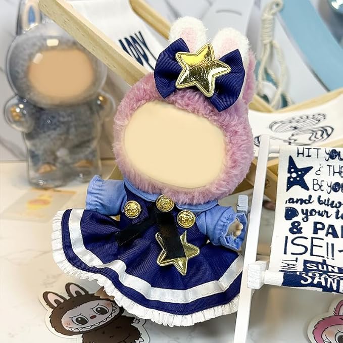 17cm Doll Clothes Set & Outfit - Cuddly Fashion Dresses with Accessories, Luxury Chic Doll Clothing & Plush Pullover Hoodie Doll Clothing DIY ,Just Clothes
