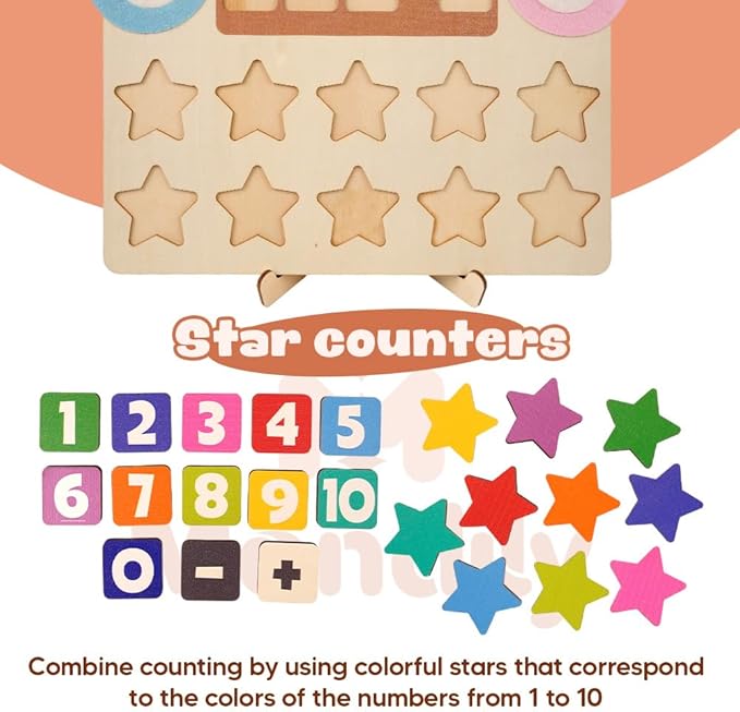 Educational Math Board Learning, Math Manipulatives & Number Counting Blocks for Kids, Addition and Subtraction Counters Math Homeschool Kindergarten Supplies & Birthday Gifts