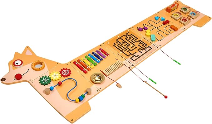 VEVOR Dog Activity Busy Board Panel, 12 Wall Activities Board, Montessori Sensory Wall Panel for Kids 3-12 Years, Sensory Wall Activity Panel, Ideal for Toddler Playroom Nursery Classroom