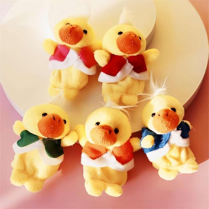 5 Little Ducks Finger Puppets for Kids, 6 Pack Plush Finger Puppets Toy, Storytelling Theater Role Play, Bedtime Story for Toddlers