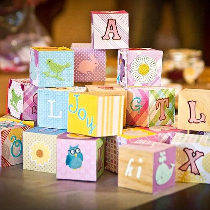 1 Inch Wood Blocks for Crafts, Unfinished Wood Cubes, Natural Blank Square Wooden Blocks, Wooden Cubes for Arts Crafts DIY Projects（1 * 1 * 1 inch，50Pcs）