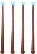 Sumind 4 Pieces Light up Wand Magic Light and Sound Toy Wizard Wands, Illuminating Witch Wand, Costume Accessory for Halloween Cosplay Birthday Party Favors(Brown)