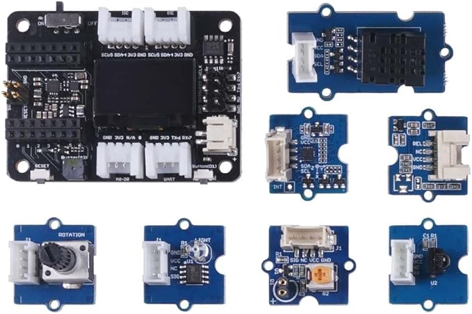 Seeed Studio XIAO Starter Kit - All Seeed Studio XIAO Series Development Boards Supported, XIAO Series Expansion Board, 9 Grove Modules, Presented with XIAO Courses for Beginner.