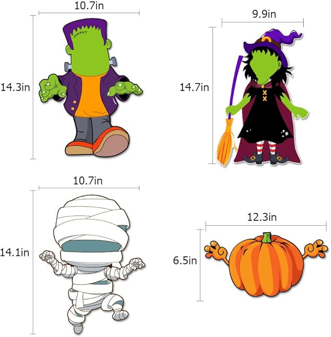 Make Your Own Jack-O-Lantern,Mummy,Witch,Monster Hunt Craft Stickers Kids Halloween Decorations 16pcs