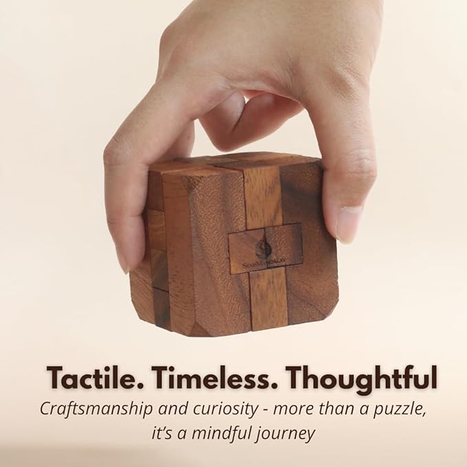 Hidden Passage Wooden 3D Mechanical Puzzle for Adults – Brain Teaser Game | Desk Toy | Handmade Interlocking Wood Puzzle | Mind Teaser Logic Challenge Toy by SiamMandalay