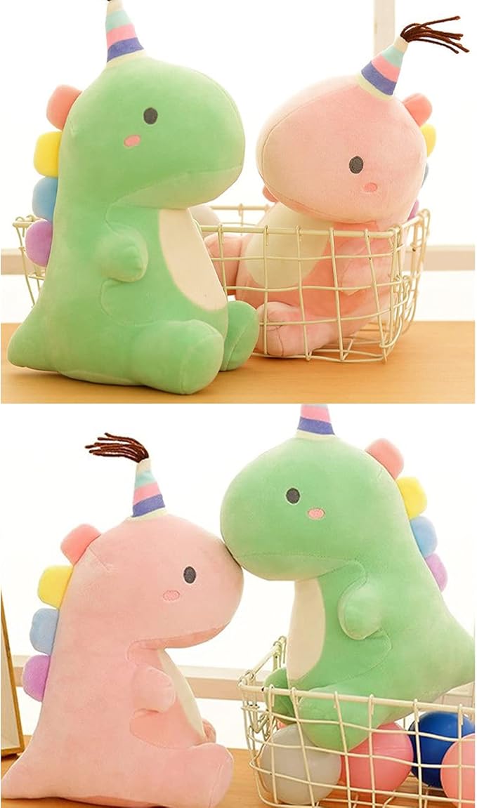 Stuffed Animal Plush Toys, Cute Dinosaur Toy, Soft Dino Plushies for Kids Plush Doll Gifts for Boys Girls (Pink, 9 Inch)