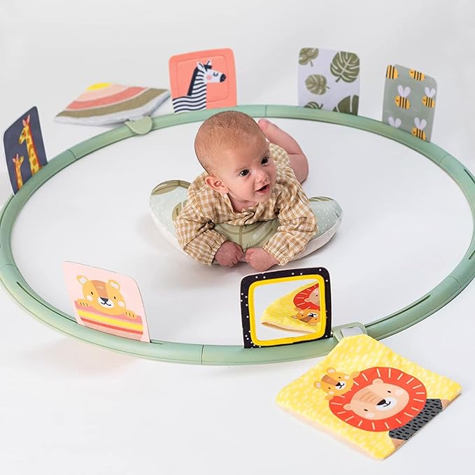Taf Toys Tummy Time Support for Newborns & Babies, Developmental Activity Center with Detachable Cushion & Toys Encourage Baby’s Senses Development, Fine & Gross Motor Skills & Eye-Hand Coordination